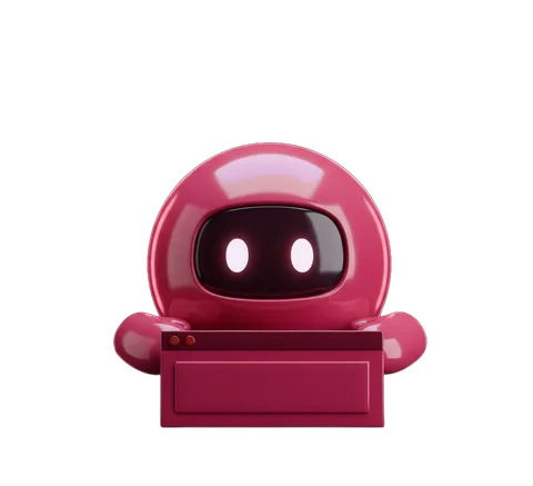 Ideo, la mascota de Ideas Creativas, armando un bloque de una página web