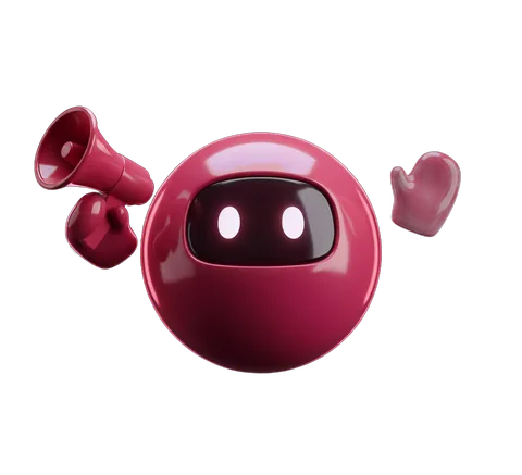 Ideo, la mascota de Ideas Creativas, con un megáfono